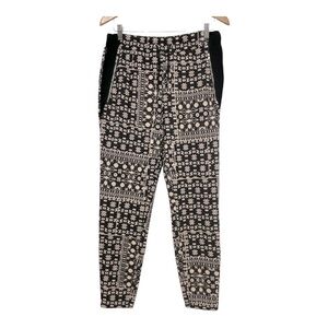 H&M Fair Isle Sweater Knit Sweat Pant in Black & White sz S